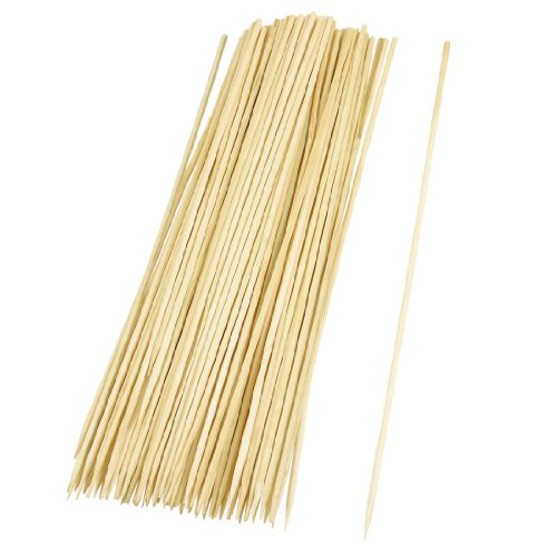 SODIAL (R) Camping Holz Farbe Bamboo Grillspiesse Grill Shish Kabob Sticks 95 Stueck