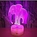Produktbild LED Nachtlicht 3D Lamp USB Power Elefant 7 Colors Amazing Optical Illusion Kids Bedroom Farben Touch-Schalter Ändern Baby Schlafzimmer Schlaf Lichter Night Light Spielzeug das Beste Weihnachtsgeschenk