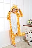 Kenmont Jumpsuit Tier Cartoon Einhorn Pyjama Overall Kostüm Sleepsuit Cosplay Animal Sleepwear für Kinder / Erwachsene (Medium, Giraffe) - 
