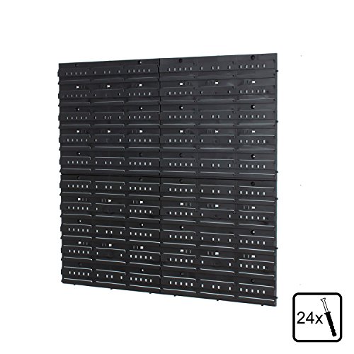 94 teiliges Wandregal Lagerregal Werkzeugwand Stapelboxen Wandplatten orange POP Serie Gr.1 Gr.2 Werkstatt Lager - 5