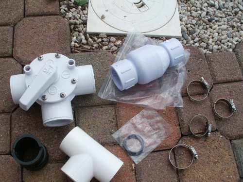 Dreiwegeventil Set 8 Teile Pool Schwimmbad Solarheizung T-Stück Rückschlagventill Schwimmbad - 2