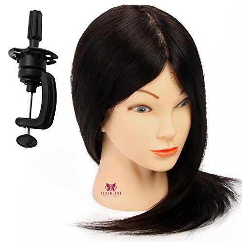 Neverland Beauty 16 Inch 100% Real Human Hair Hairdressing Cosmetology Training Head Mannequin Head Hairdresser Training Head w/Clamp For College and Professional Use #2