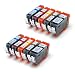 Zonmack Inks (TM) Compatible Ink Cartridge Replacement for Canon PGI-220 & CLI-221 10 Pack for Canon PIXMA Inkjet Printers iP4600 iP4700 MP550 MP560 MP620 MP630 MP640 MP980 MX870 iP4600 iP4700 MX870 RS.3093.00