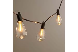 Kawaya Festoon Lights Outdoor Mains Powered, Garden String Lights Waterproof IP65 Shatterproof Vintage String Lights 7.6m with 12+1 Plastic Edison Bulbs for Backyard Porch Patio Bistro