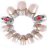 Fashion Gallery 12Pc Colorful Shiny Glitter Pre-Designed False Nail Art Acrylic Tips Kit