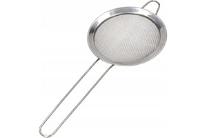 BMLIMITED BML 1 x Tea Strainer Small Stainless Steel Fine Mesh Strainers with Kitchen Hook 8 Cm Colander Sieve Sifters Durable Sturdy Handle Excellent for Flour Pastas Rice Tea