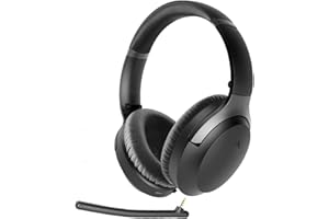 Avantree Aria Pro aptX-HD 24 Bit Hi-Fi Bluetooth 5.0 Active Noise Cancelling Kopfhörer Headset mit Boom-Mikrofon für Musik & Anrufe, Low Latency, Over Ear Kabellos & Kabelgebunden für Handy PC Laptop