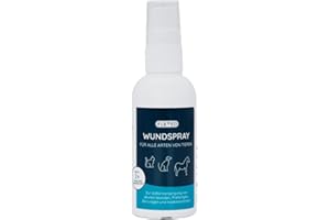FLEXEO Wundspray Tiere, 75 ml zur Reinigung von Wunden bei Hund und Katze, Wundreinigungsspray in Sprühflasche, Hautpflege geruchs- und farblos zum Sprühen, für alle Tierarten geeignet