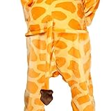 LATH.PIN Jumpsuit Tier Karton Fasching Halloween Kostüm Tier Onsize Sleepsuit Cosplay Fleece-Overall Pyjama Schlafanzug Erwachsene Unisex Lounge (S, Giraffe) -
