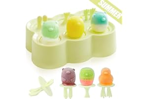 BLUELVES Mini Moldes para Helados Palitos, Moldes Helados Silicona, Poleras Helado Bebe, Ice Cream Mold, Ice Lolly Moulds, Linda Molde para Hacer Helados Caseros, Verde
