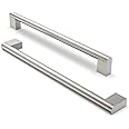 FURNIWARE 10 Pack Cabinet Pulls, Hardware Drawer Handles, Stainless Steel Kitchen Cabinet Door Handles Pull, Brushed Nickel-256mm(10 Inch) Hole Center