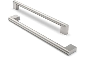 FURNIWARE 10 pezzi maniglia dell'armadio, distanza del foro di 256 mm Maniglie per mobili in acciaio inossidabile Maniglie dell'armadio da cucina Maniglia dell'armadio da cucina-Nichel spazzolato