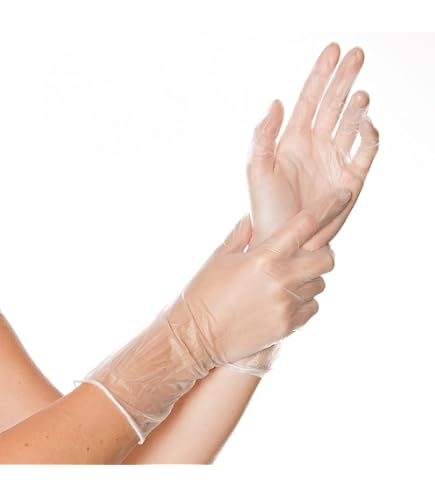 extra lange handschuhe Hygostar VINYL-Handschuhe IDEAL LONG puderfrei, Stulpe, weiß, Größe M bei Günstiger Preis Size:S/M (<22.5
