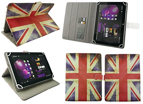 Emartbuy® Artizlee ATL-21 10.1 Zoll HD Tablet PC Universalbereich Union Jack Multi Angle Exekutiv Folio Mappen Kasten Abdeckung mit Kartensteckplätze + Blau Eingabestift - 2