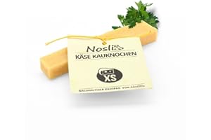 ‎NOSLI Nosli Käseknochen Hund • Natürlicher Käse für Hunde • Kauknochen aus Hartkäse • Käse Kauknochen aus Kuhmilch • Kauspaß & Zahnpflege • 3er Pack XS (10-30g)