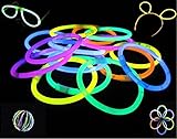 100 8" Glow Stick Bracelets,mixed Colors,100bracelet/necklace Connectors,5 Pairs of Glow Glasses Connectors,1 Glow Ball/flower Kit,5 Hair Clip Barrettes