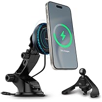 Support Téléphone Voiture Magnétique Magsafe - 24 Aimants, Ventouse Gel Ultra-forte, Réglable 360°