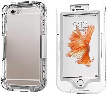 iPhone 6 Plus / 6S Plus Waterproof Case, Skitic Full Body Full-Sealed Water Resistant Cover Armour Rugged Underwater Protective Case with Sensitive Touchscreen Watertight Rainproof Bumper for Smartphone iPhone 6 Plus / 6S Plus - White