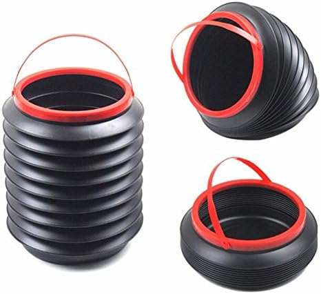 Myfei 4L Outdoor Camping Collapsible Water Bucket, Multi-function Car Storage Bucket for Car Environmentall Bucket Plastic Dustbin