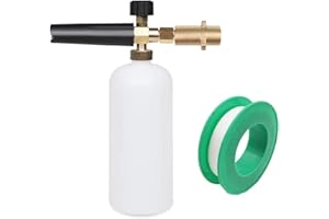 STONE BANKS Snow Foam Lance Schiuma Lancia Regolabile Dispenser di Sapone Bottiglia 1L Compatibile con Karcher K Serie K2/K3/K4/K5/K6/K7 Pistola per Idropulitrice ad Alta Pressione (con Nastro Impermeabile)