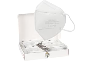 ‎TAYOGO SS-Medical 50 Stück FFP2 Maske Weiß 5-lagige 99,5% Filterleistung | Atemschutzmaske Staubschutzmaske | EN149:2001+A1:2009 | EU2016/425 Masken Geruchsneutral Einzeln Verpackte Mundschutzmasken