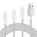 Produktbild IMITOR iPhone Ladekabel, Lightning-Kabel 3Pack 3ft 6ft 10ft Nylon Geflochtene Schnur CE Zertifiziert für iPhone X/8/8 Plus/7/7 Plus/6 PLUS/6S/6/5S/5C/SE/5, iPad Mini/Air, iPod (Silber Grau)