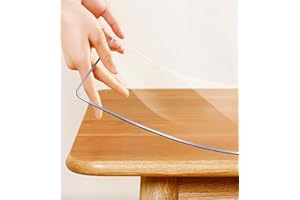 GALEONE - BIANCHERIA E TESSUTI Tovaglia Trasparente Plastificata - Copritavolo Trasparente, Pellicola Effetto Vetro x Tavolo - Protettiva Tavolo Tovaglia PVC Trasparente, Copri Tavolo Lavabile (80 x 140 cm)