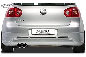 RDX Racedesign Faldón trasero compatible con Volkswagen Golf V GTI/R Hatchback 3/5-puertas 2003-2008 (escape izquierda) excl. Variant/Plus (ABS)