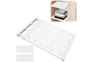 RANJIMA Mensole regolabili per armadio, mensole per armadi, 24 cm di larghezza, ripiano espandibile, armadietto, cucina, bagno, senza foratura, lunghezza regolabile 38-60 cm