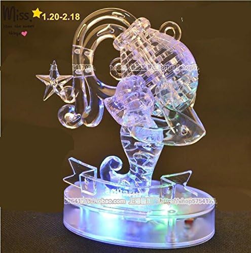 3D Crystal Puzzle 12 montierte Konstellationen basteln puzzle Spielzeug LED Licht (Aquarius)