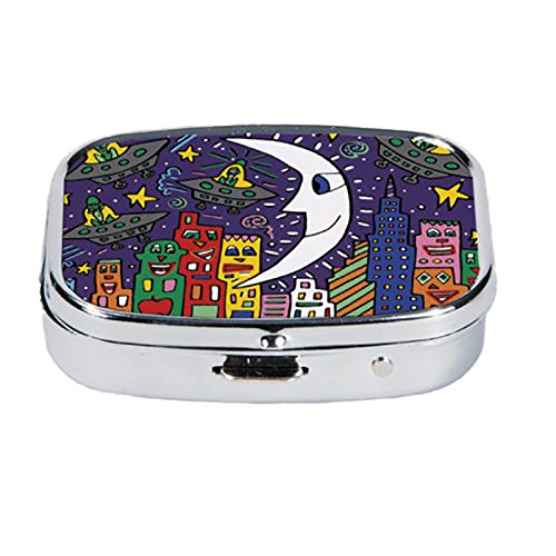 Fridolin 18224 James Rizzi Something About The Night Pillenbox Metall mehrfarbig 5,1 x 3,6 x 1,8 cm