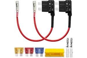 Guuzi 2pcs 12V-24V ACU Adattatore Fusibile Standard Add-A-Circuit con Cablaggio,Portafusibili Medio con Fusibili di Ricambio 3pcs(5A/10A/15A)+Connettore Terminale