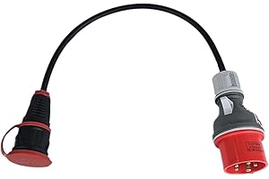 RoadEu - Rallonge Industrielle Adaptateur 0,5m, Courant Fort CEE 16A, 380V vers 220V, Prise 220V, Adaptateur 16A vers 230V
