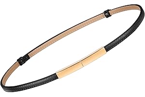 VONMELLI Cintura Donna Pelle Regolabile con Dorata Cinture Vita Alta, Elegante Cintura Donna Sottile per Vestito Cappotto Jean