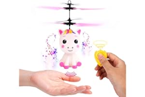 Stecto Handgesteuertes fliegendes Einhorn-Spielzeug, intelligentes fliegendes Feen-Spielzeug mit LED-Licht, USB-wiederaufladbarer Flugball-Hubschrauber für Mädchen Jungen Kinder