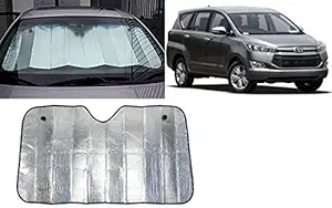 Autopearl Collapsible Mesh Foldable Auto Front / Rear Window Sun Shade Car Windshield For Toyota Innova Crysta 2016 (130 * 60 Cm_Silver)