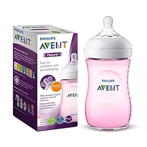 Philips Avent Natural 2. 0 Pink Feeding Bottle 260ml SCF034/10