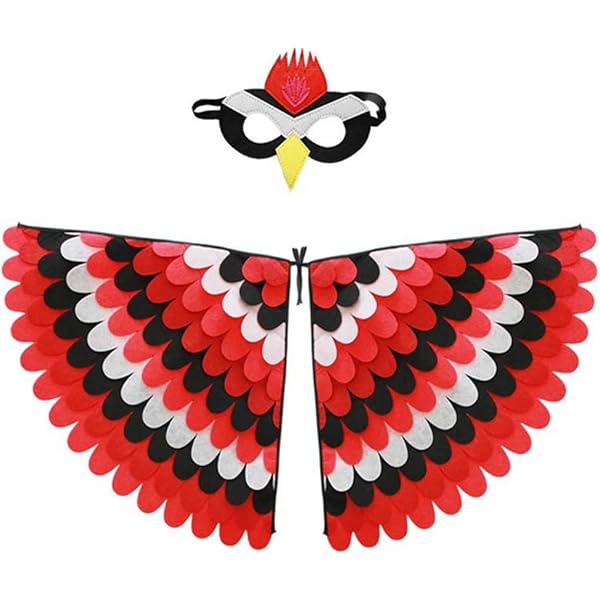 Set costume da picchio / Maschera e ali / ottimo per giocare / costume da uccello per bambini / costume da uccello per adulti / ali da picchio / completamente fatto a mano - Italia