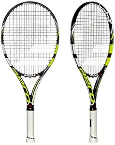 Babolat 140123-142 Aeropro Drive GT Strung Tennis Racquet, Grip 1 (Black/Yellow)