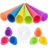 GOLDGE Ice Pop Mould Silicone Popsicle Mold Ice Lolly Molds with Leak Proof Lids, Silicone Folding Funnel, Food Grade, BPA Fr