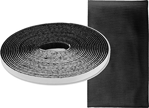 4er Set Fliegengitter-Fenster 130×150 cm in schwarz mit Klettband Moskitonetz Insektenschutz, individuell kürzbares Fliegennetz, witterungsbeständig - 4
