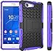 Produktbild Nnopbeclik Sony Xperia Z3 Compact /Z3 Mini Hülle, Dual Layer Rugged Armor stoßfest Handy Schutzhülle Silikon Tasche für Sony Xperia Z3 Compact /Z3 Mini - Lila + 1x Display Schutzfolie Folie