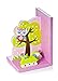 Wooden 3D Pink Owl Themed Children's Bookends for Girls Nursery or Bedroom