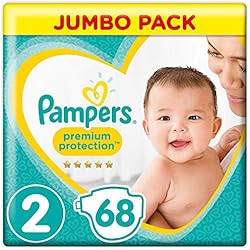 Pampers Premium Protection, 68 Couches, pour bébé, taille 2 (4-8 kg)