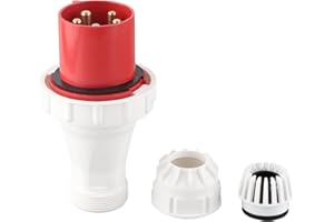 LIEBEWH Fiche CEE, 63A 220‑415V Prise CEE Industrielle Rouge CEE Aviation Connecteur IP67 Étanche 5PIN Prise CEE pour Extérieur