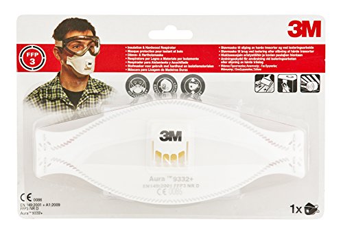 3M 9322+C2 Aura Partikelmaske, Schutzstufe FFP2, optimal für Brillenträger, 2 Stück - 2