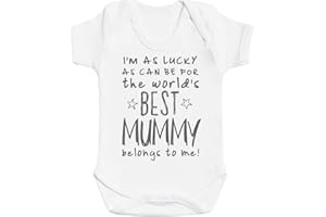 Zarlivia Clothing I'm As Lucky As Can Be Best Mummy belongs to me! Baby Gift, Baby Boy Bodysuit, Baby Girl Bodysuit
