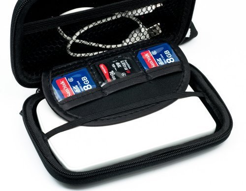 QUMOX 2.5 HDD Tasche Hartschale für tragbare Festplatte Case Doppelverschluss Cover Schwarz - 5