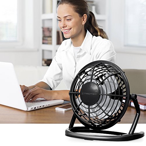 TROTEC TVE 1D Mini USB Ventilator / Fan / Lüfter Piano Black, geräuscharm mit An/Aus-Schalter, 360° Neigungswinkel, ideal für Schreibtisch Laptop Notebook, oder unterwegs (schwarz) - 5
