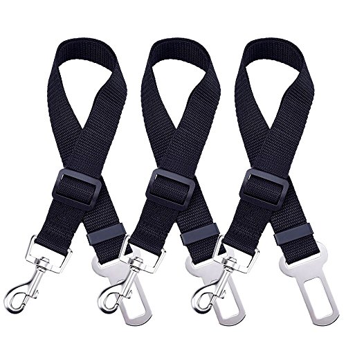 Mudder-Dog-Seat-Belt-Pet-Car-Safety-Straps-Leads-Restraint-Harness-Adjustable-for-Cars-Vehicle-Black-3-Pack